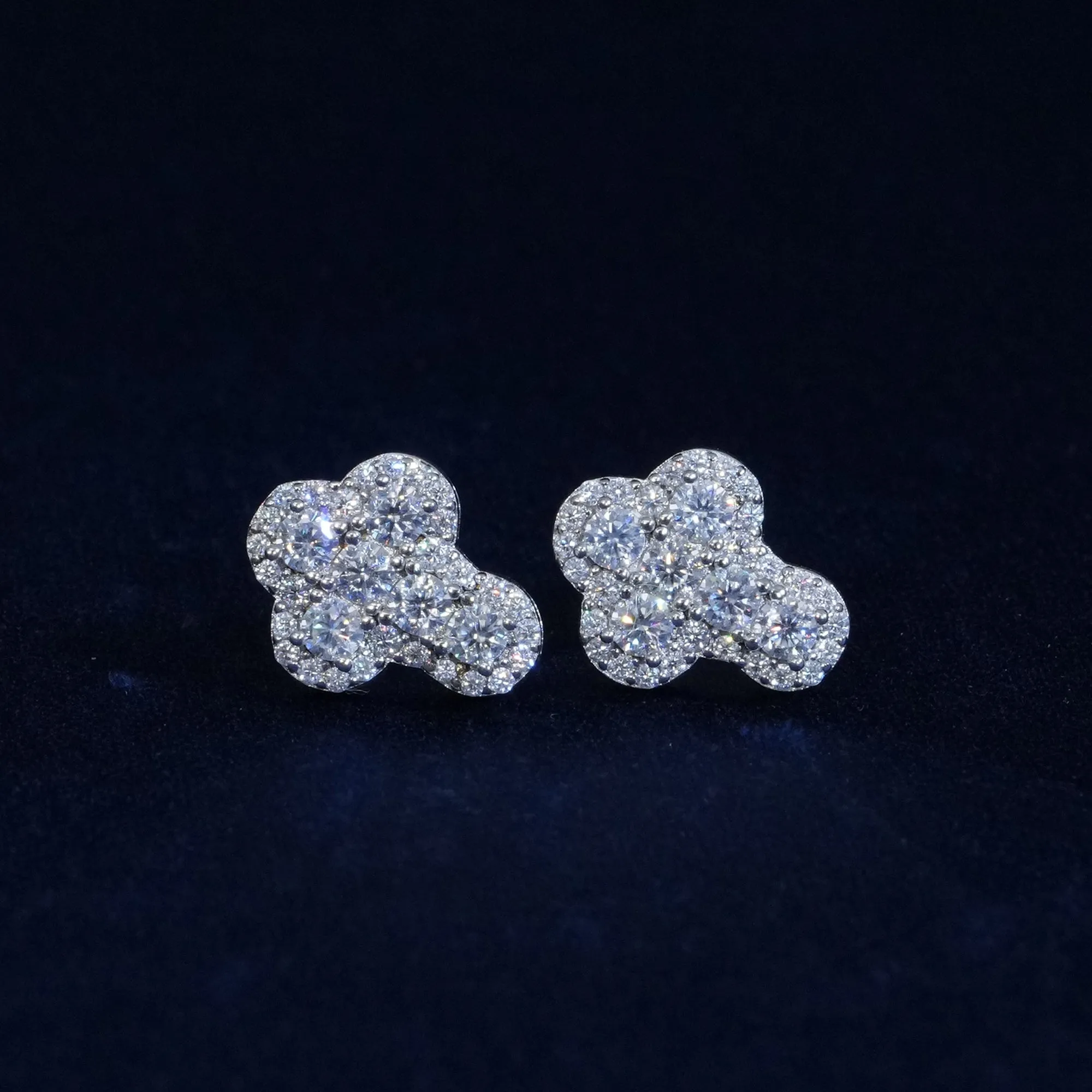 Moissanite Cross Stud Earrings sold by Ghetluxe product image thumbnail 2