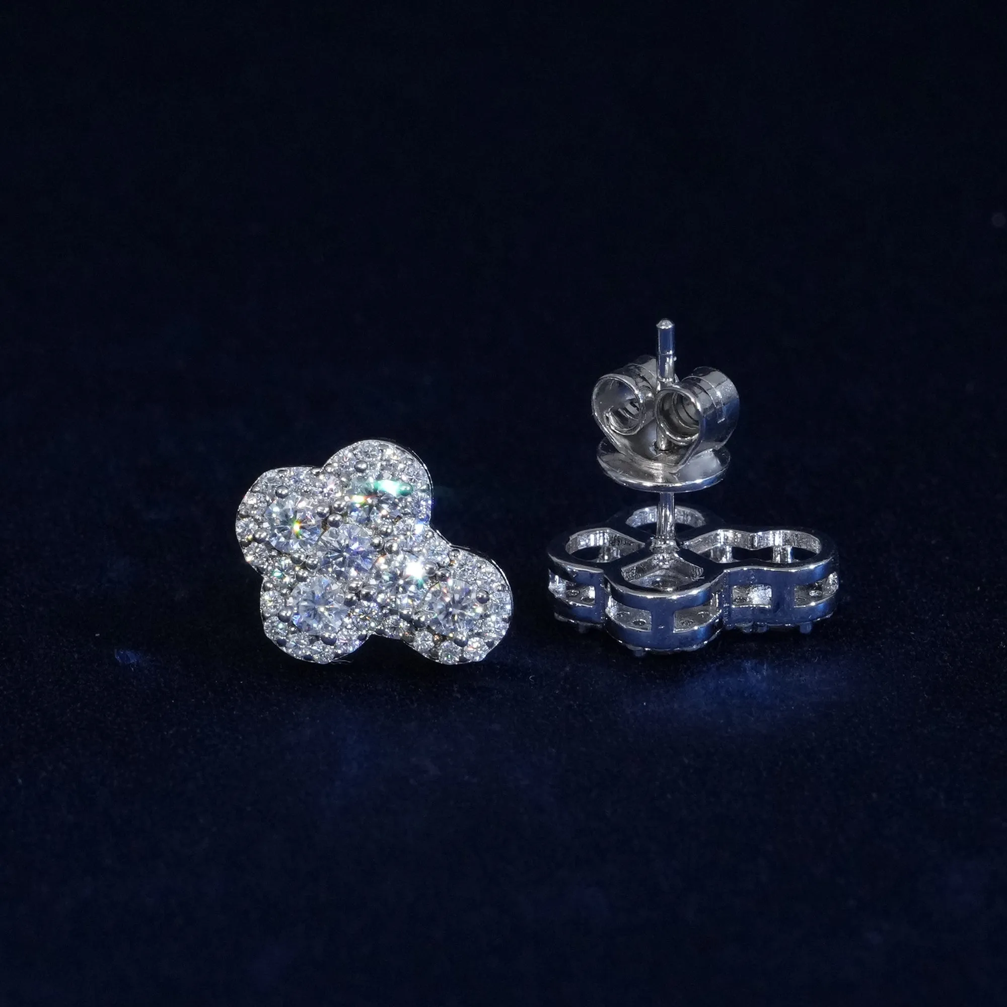 Moissanite Cross Stud Earrings sold by Ghetluxe product image thumbnail 3