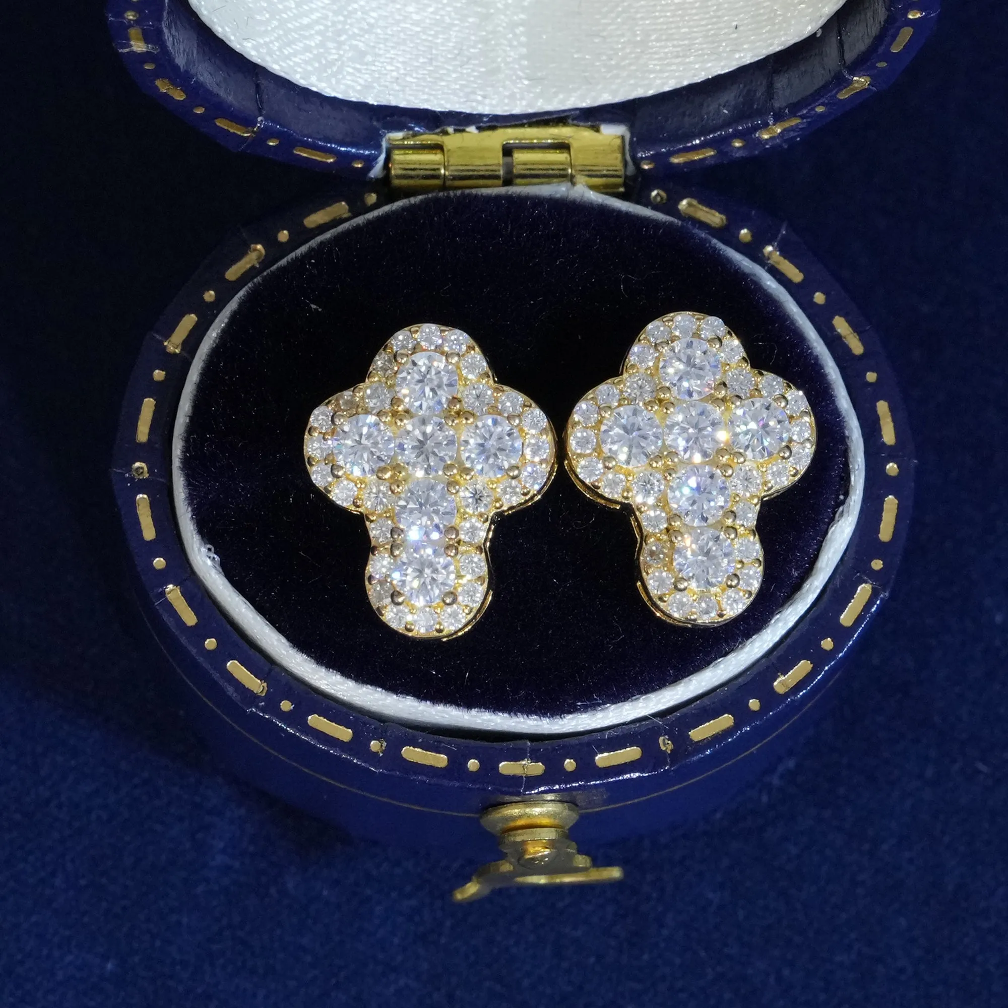 Moissanite Cross Stud Earrings sold by Ghetluxe product image thumbnail 5