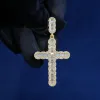 Diamond Baguette Gemstone Cross Pendant sold by Ghetluxe