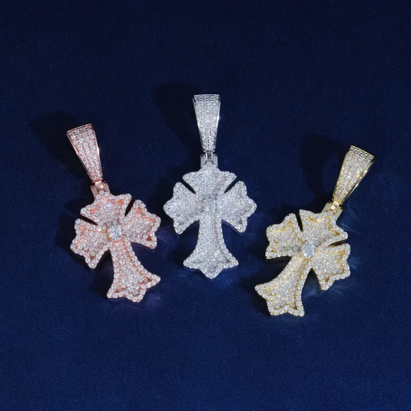 Diamond Gothic Cross Pendant sold by Ghetluxe