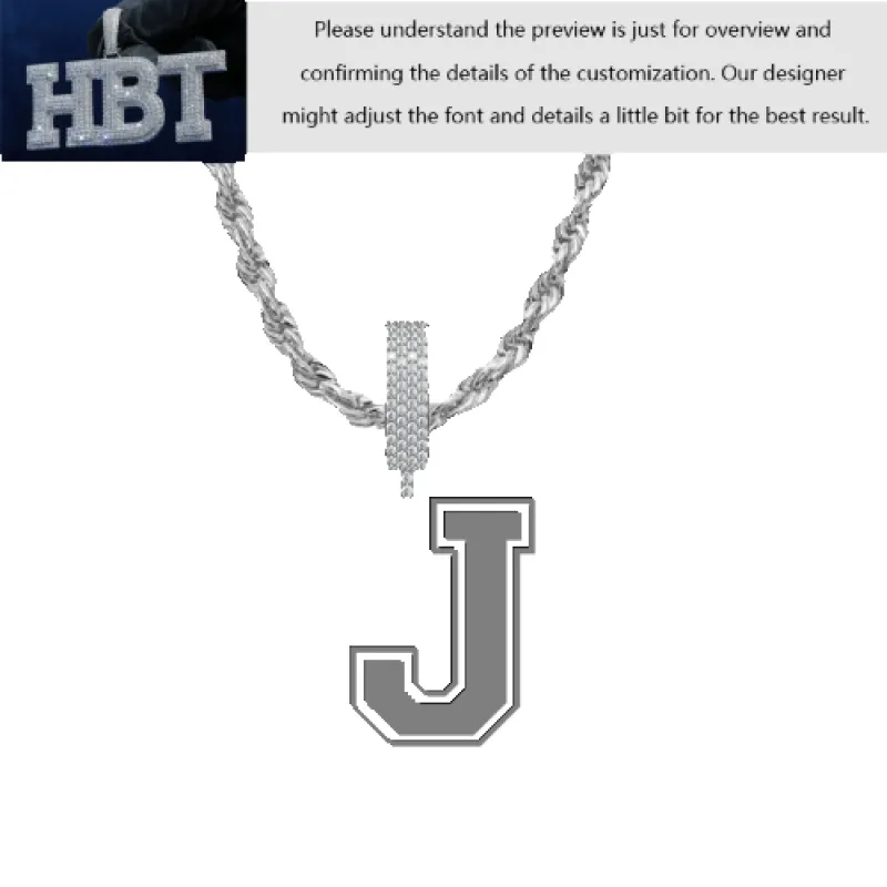 VVS Moissanite Custom Name Pendant in Sterling Silver sold by Ghetluxe