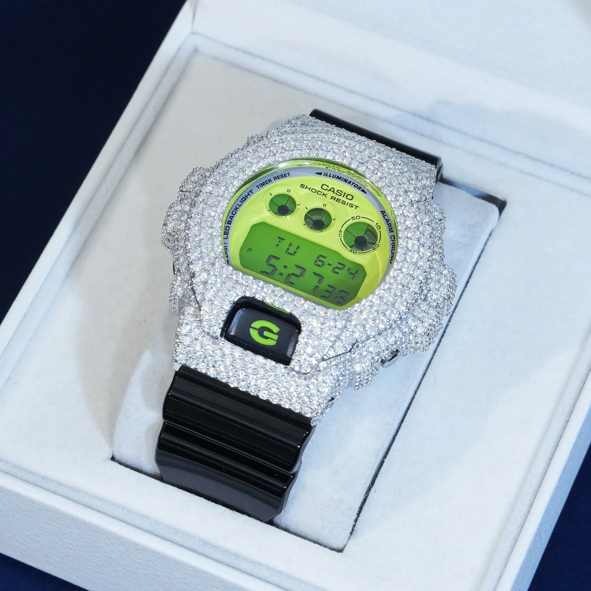 Iced Out DW6900 – Full Watch with Custom Moissanite Case sold by Ghetluxe product image thumbnail 2