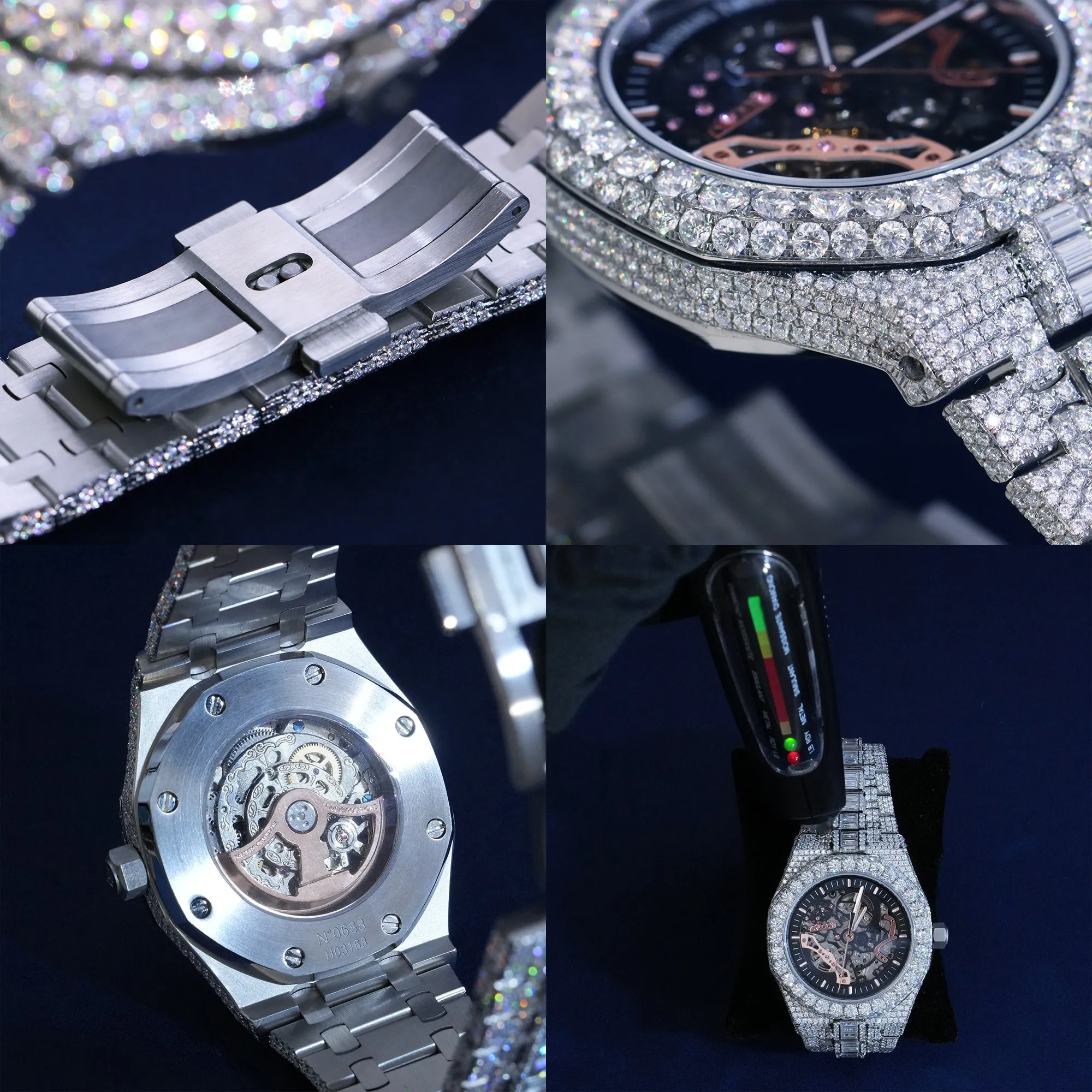 Baguette Moissanite Skeleton Watch sold by Ghetluxe product image thumbnail 2