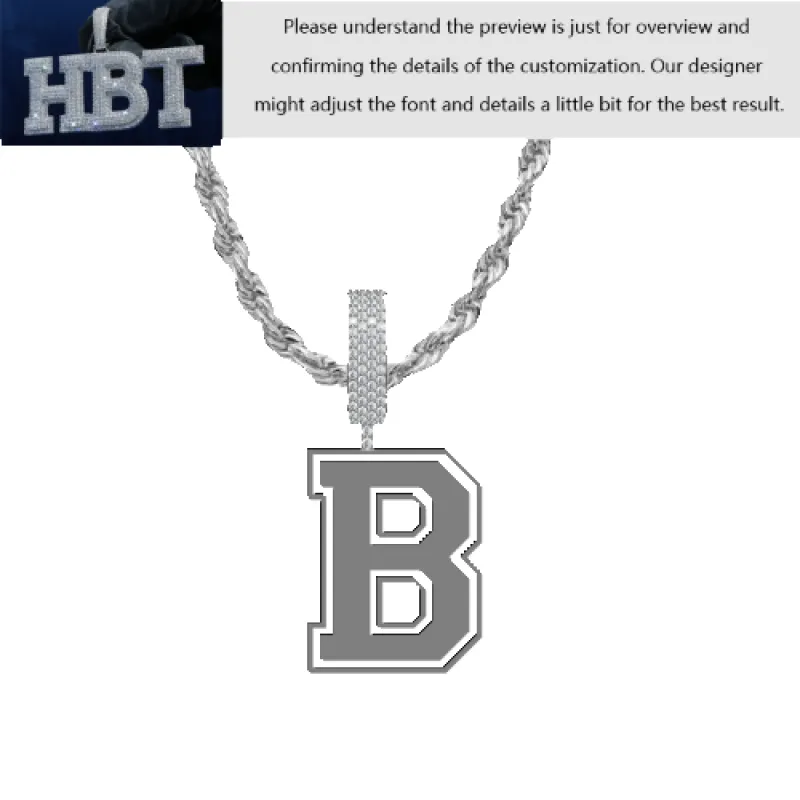 VVS Moissanite Custom Name Pendant in Sterling Silver sold by Ghetluxe