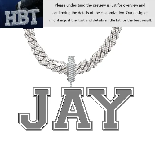 VVS Moissanite Custom Name Pendant in Sterling Silver sold by Ghetluxe