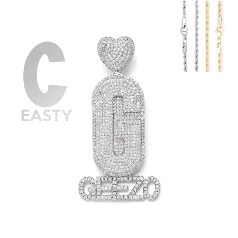 Diamond Custom Monogram Name Pendant sold by Ghetluxe