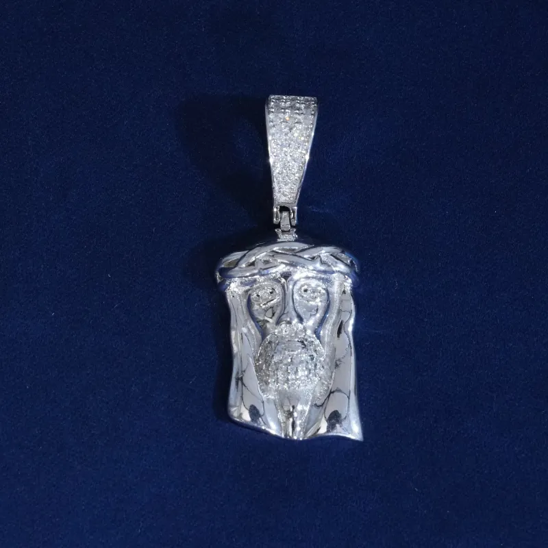 Moissanite S925 Small Jesus Pendant sold by Ghetluxe