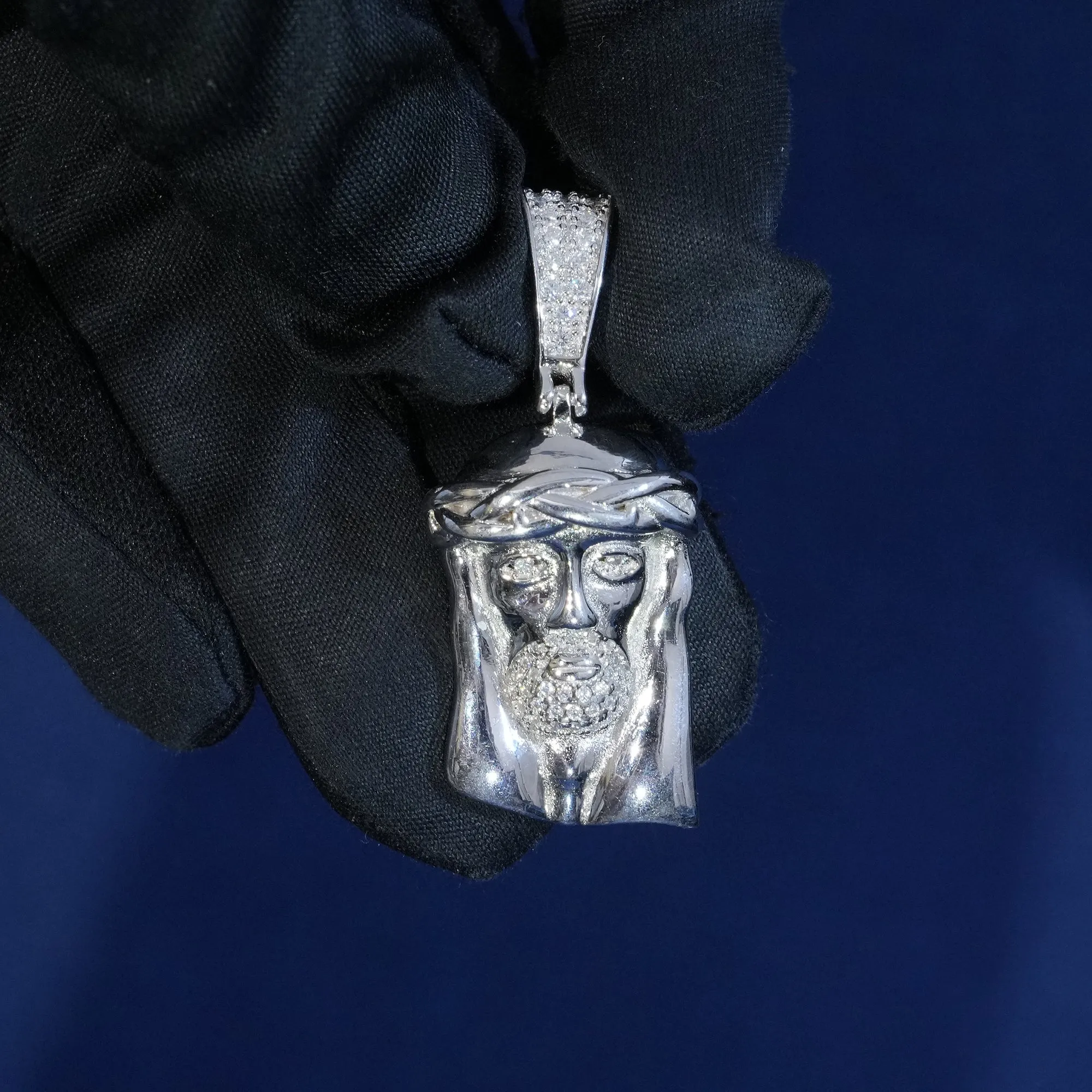 Moissanite S925 Small Jesus Pendant sold by Ghetluxe product image thumbnail 2