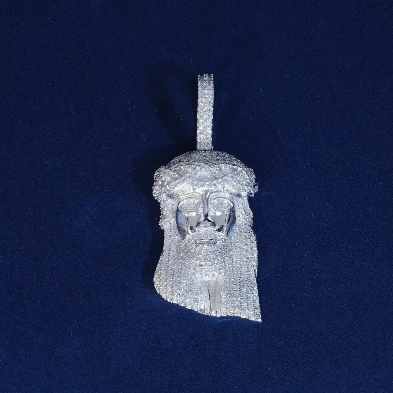 Moissanite S925 Thorn Crown Jesus Pendant sold by Ghetluxe