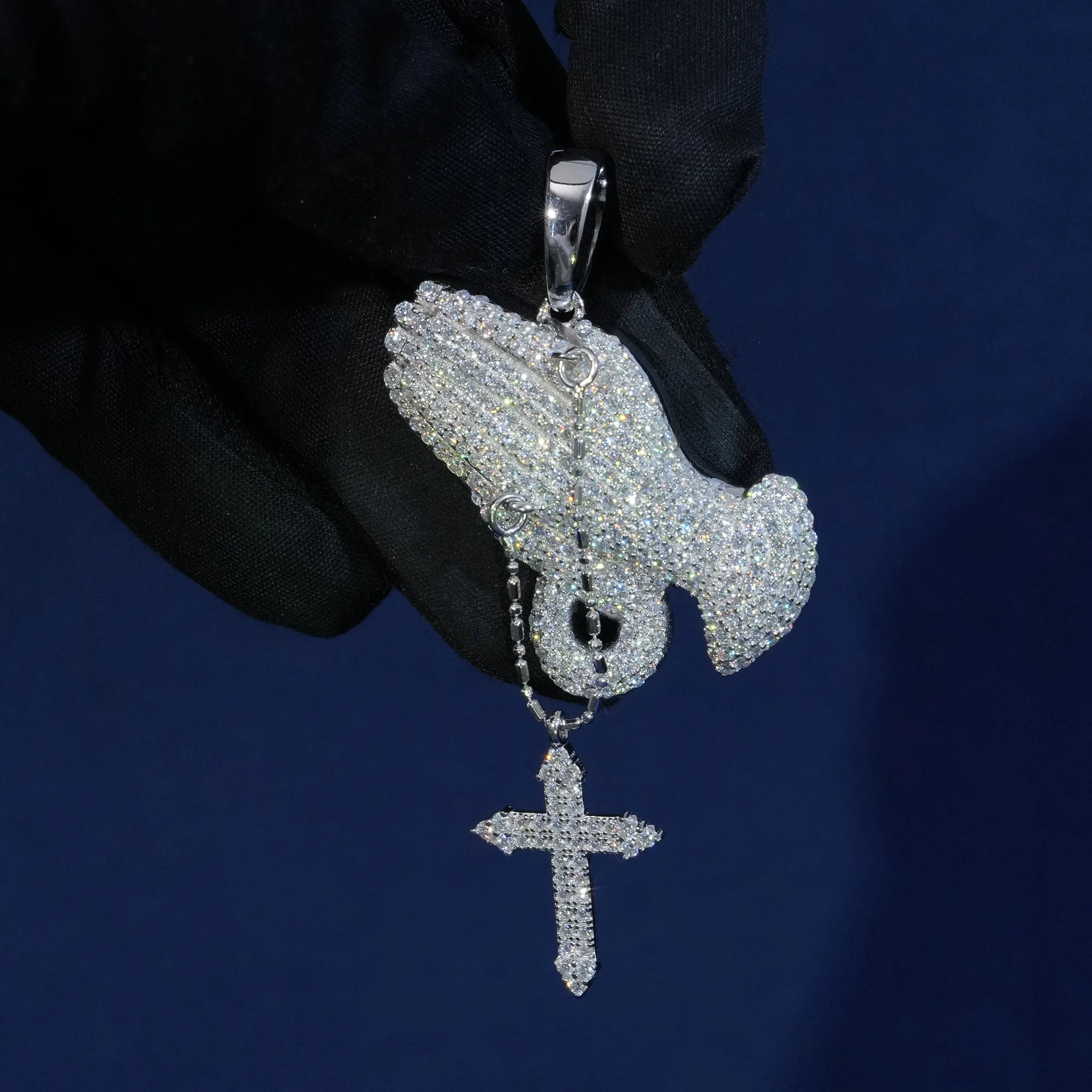 Moissanite S925 Praying Hands Pendant sold by Ghetluxe product image thumbnail 2