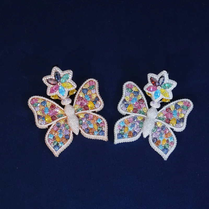 Moissanite S925 Rainbow Butterfly Pendant sold by Ghetluxe
