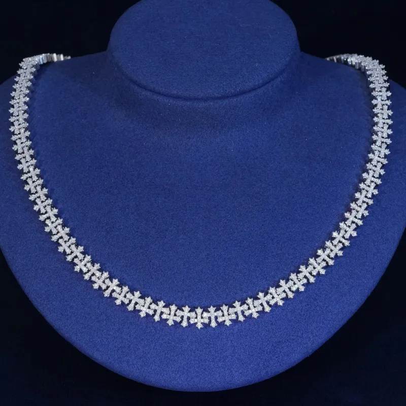 Moissanite 8.5MM Cross Link Chain sold by Ghetluxe