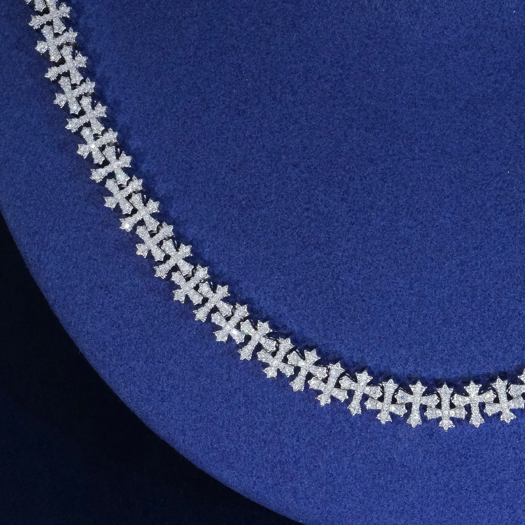 Moissanite 8.5MM Cross Link Chain sold by Ghetluxe product image thumbnail 2