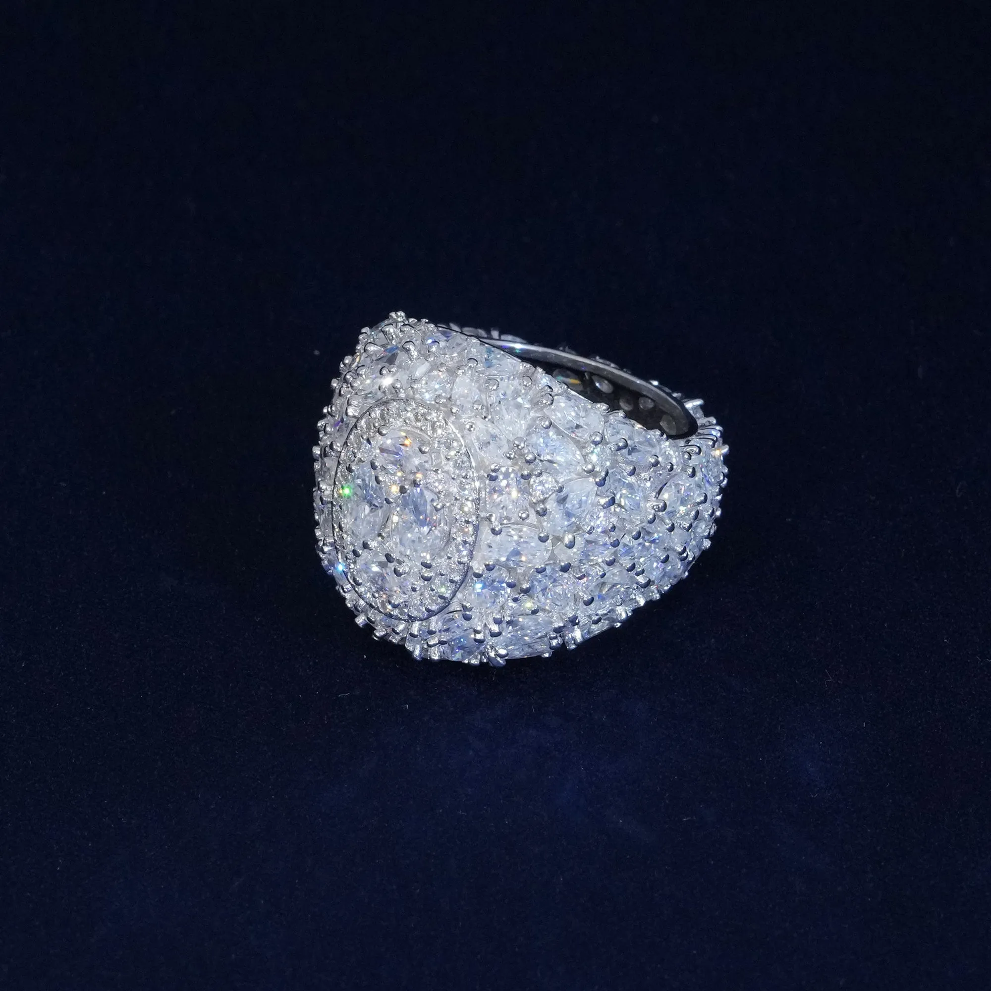 20ct Moissanite S925 Pear Cut Man's Ring sold by Ghetluxe product image thumbnail 4