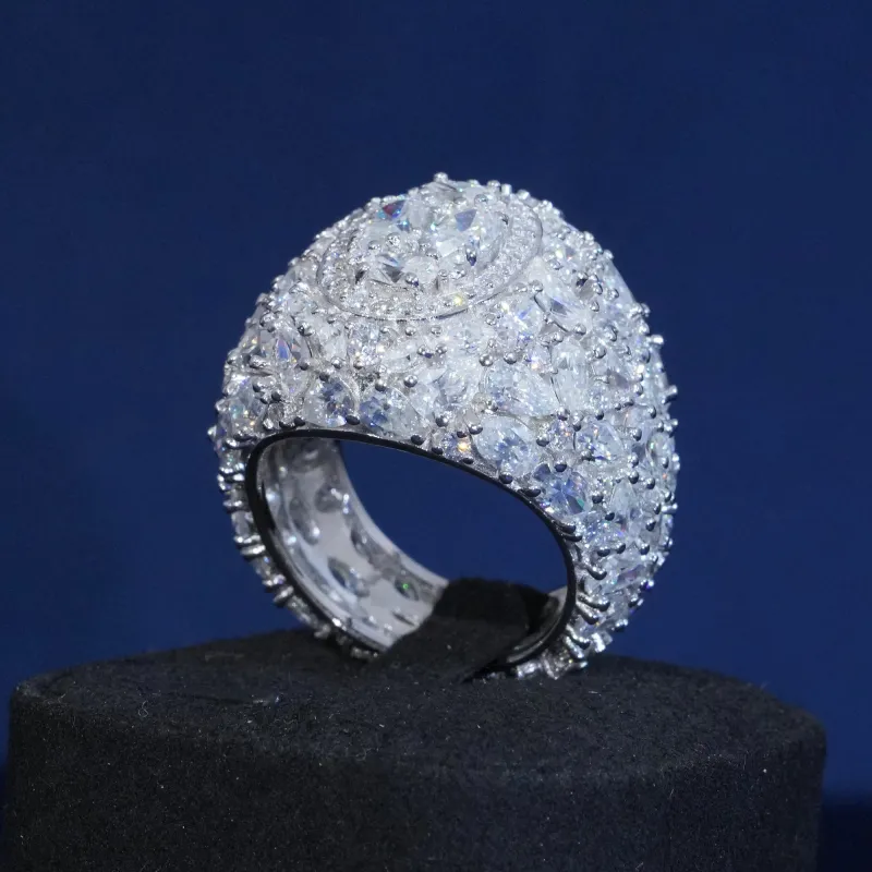 20ct Moissanite S925 Pear Cut Man's Ring sold by Ghetluxe