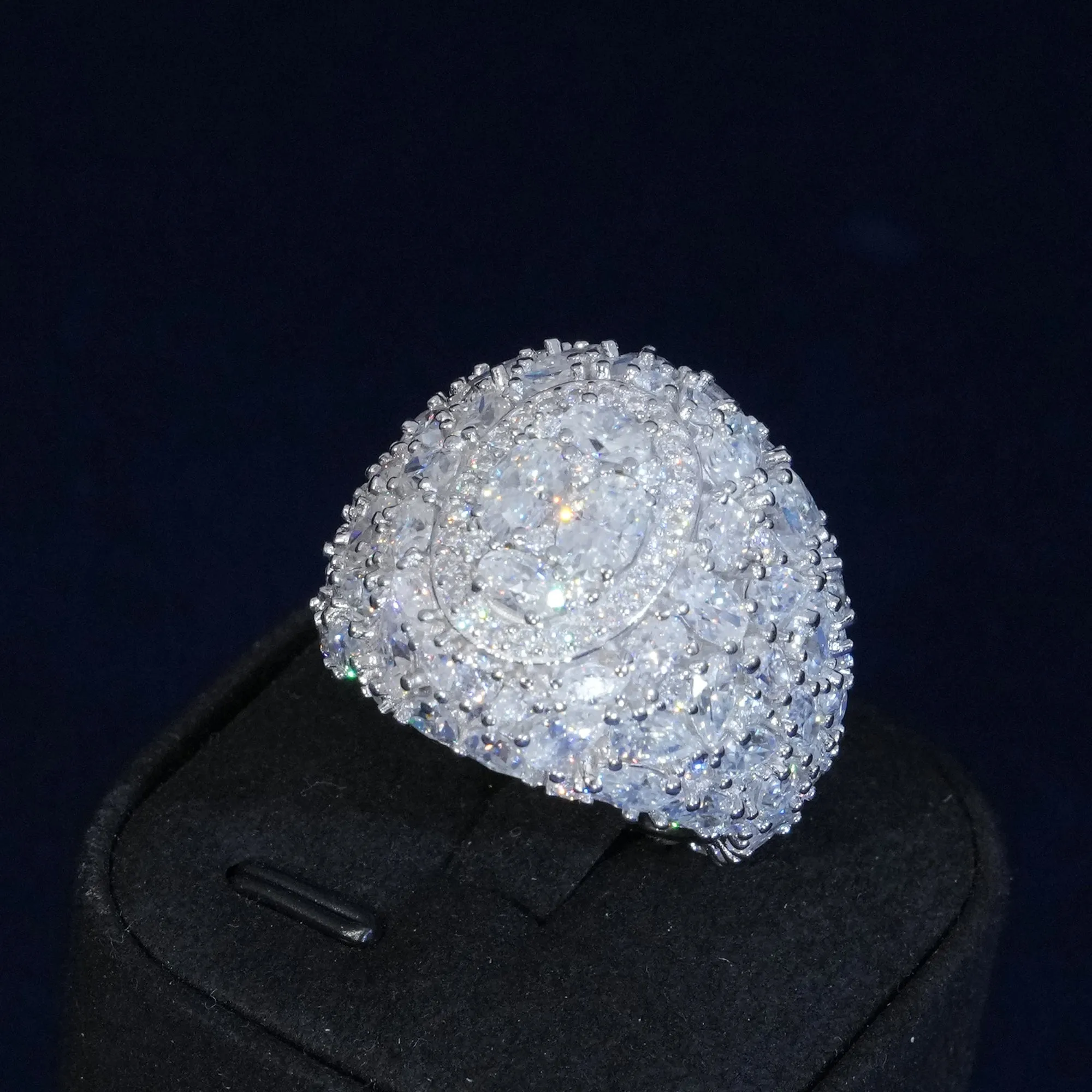 20ct Moissanite S925 Pear Cut Man's Ring sold by Ghetluxe product image thumbnail 2