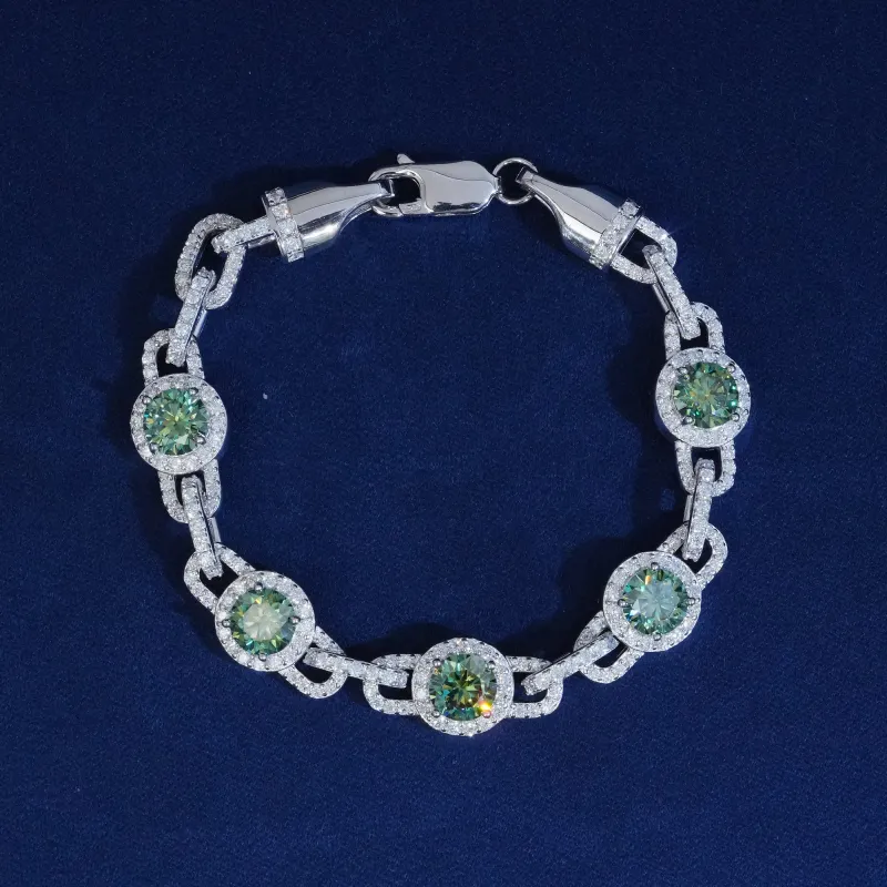 10MM Moissanite Round Cut Bracelet sold by Ghetluxe