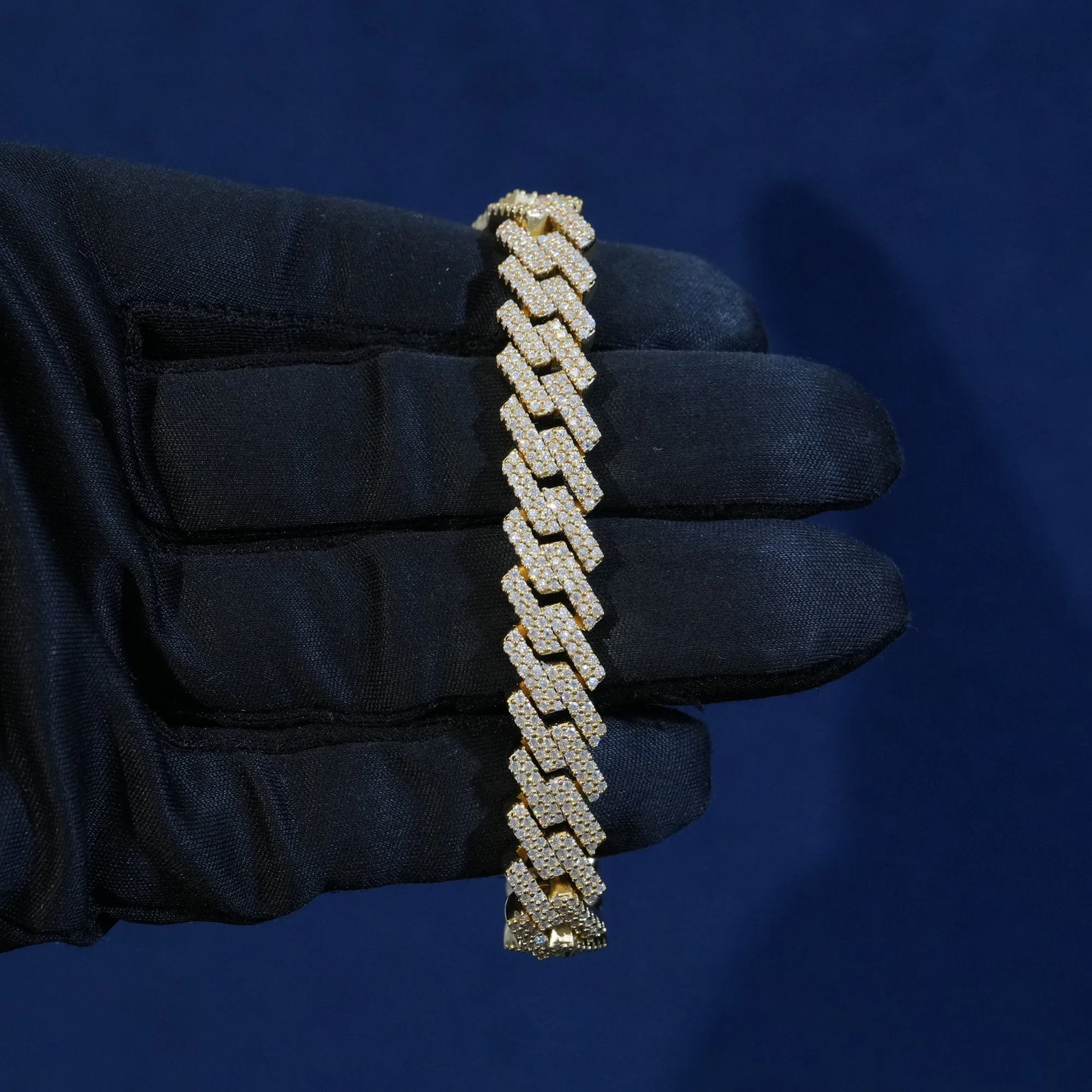 10mm Moissanite 2-Row Cuban Extended Clasp Bracelet sold by Ghetluxe product image thumbnail 5