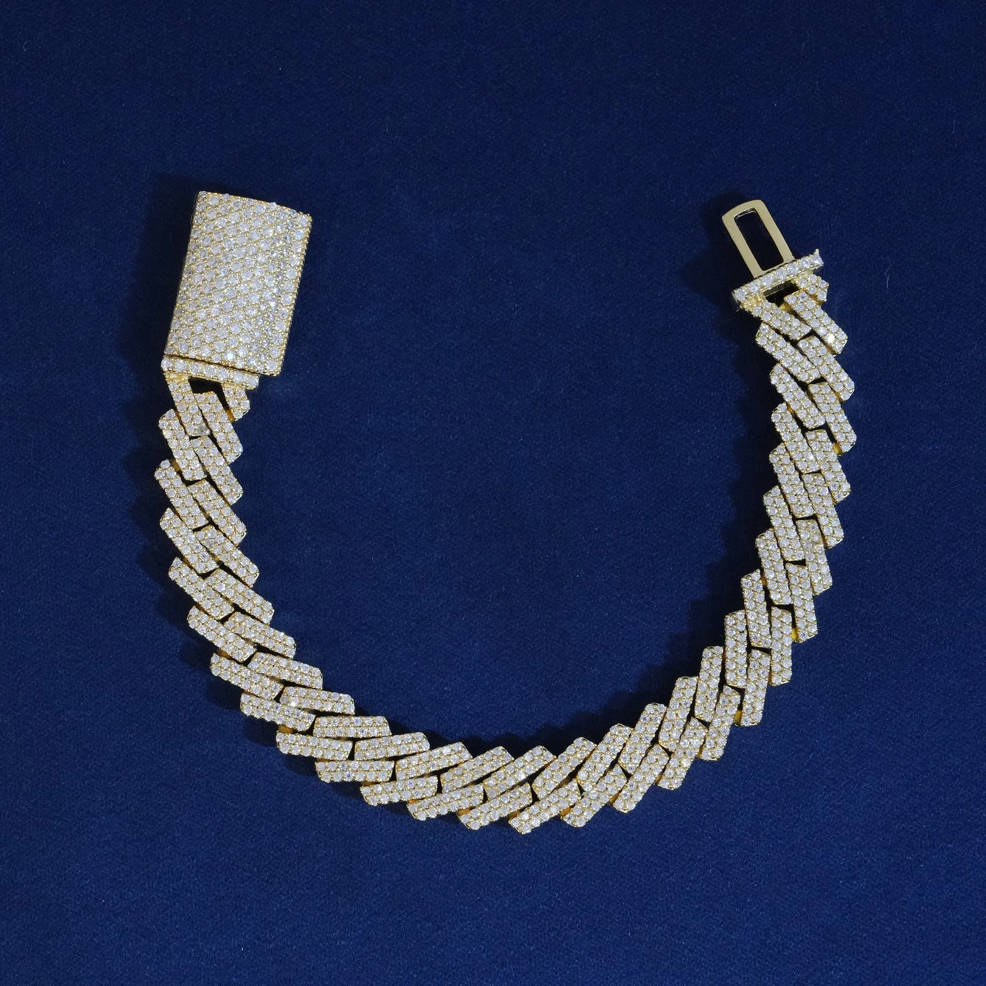 10mm Moissanite 2-Row Cuban Extended Clasp Bracelet sold by Ghetluxe product image thumbnail 4