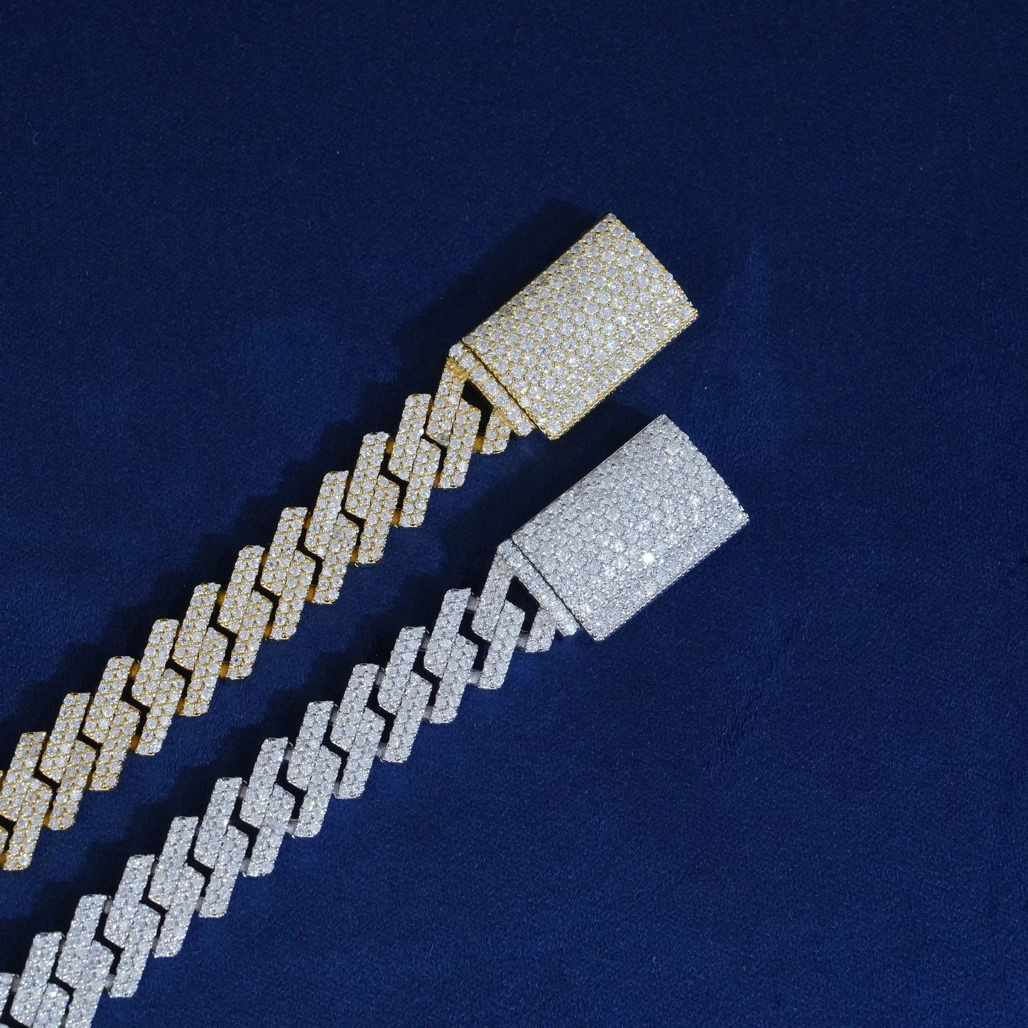 10mm Moissanite 2-Row Cuban Extended Clasp Bracelet sold by Ghetluxe product image thumbnail 3