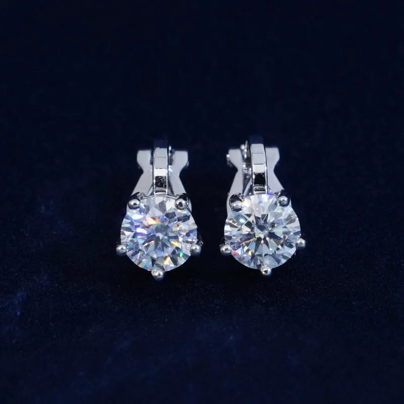 Moissanite Round Cut Earrings sold by Ghetluxe