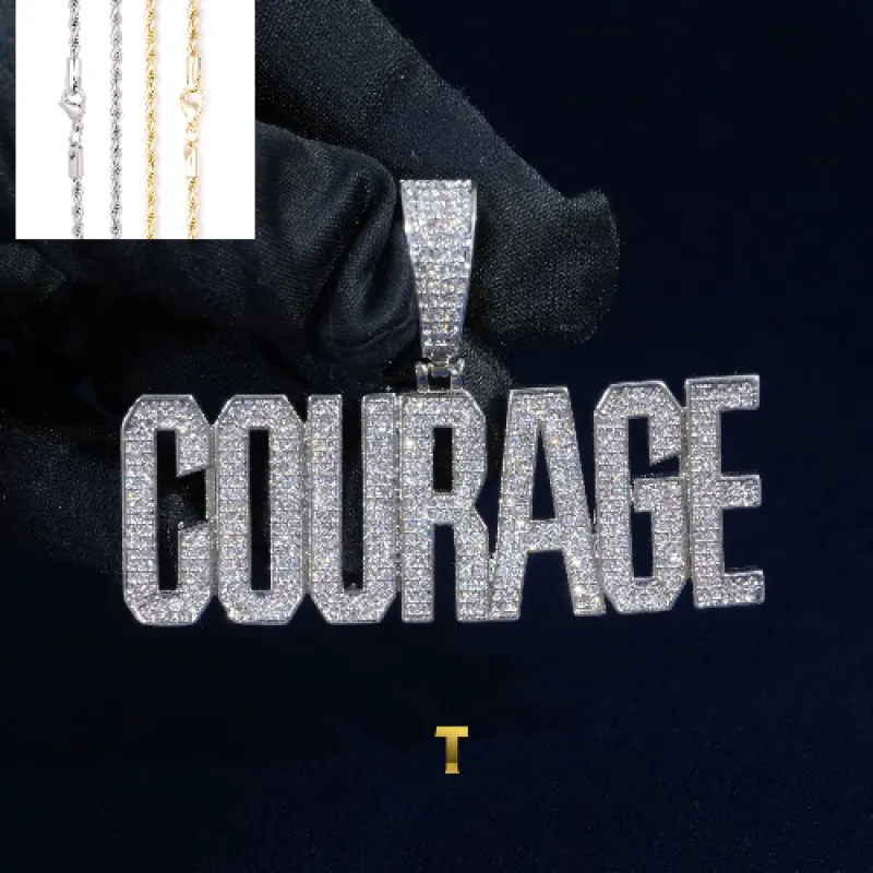 Diamond Courage Custom Name Pendant sold by Ghetluxe