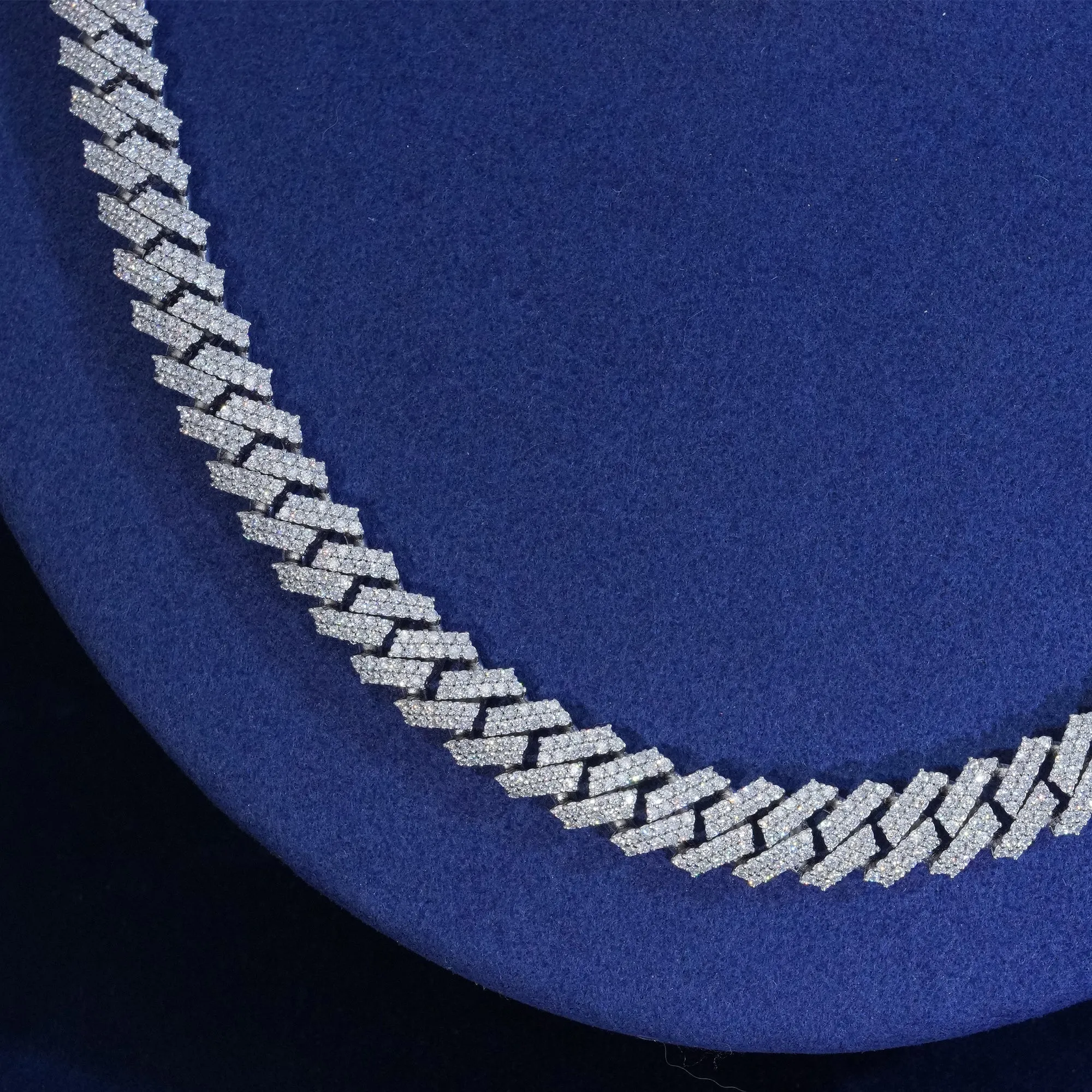 10mm Moissanite 2-Row Cuban Extended Clasp Chain sold by Ghetluxe product image thumbnail 2