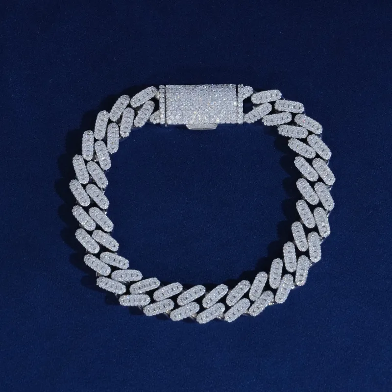 10mm Moissanite Cuban Extended Clasp Bracelet sold by Ghetluxe