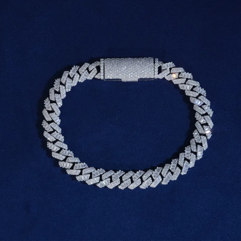 8mm Moissanite Cuban Extended Clasp Bracelet sold by Ghetluxe