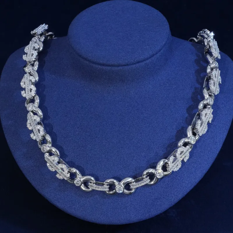 13mm Baugette Moisanite Dollars Inifity Chain sold by Ghetluxe