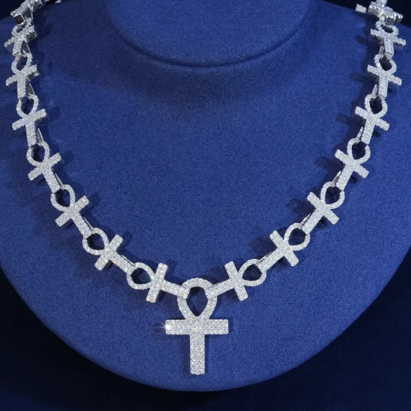 Moisanite S925 13mm Ankh Chain Necklace sold by Ghetluxe