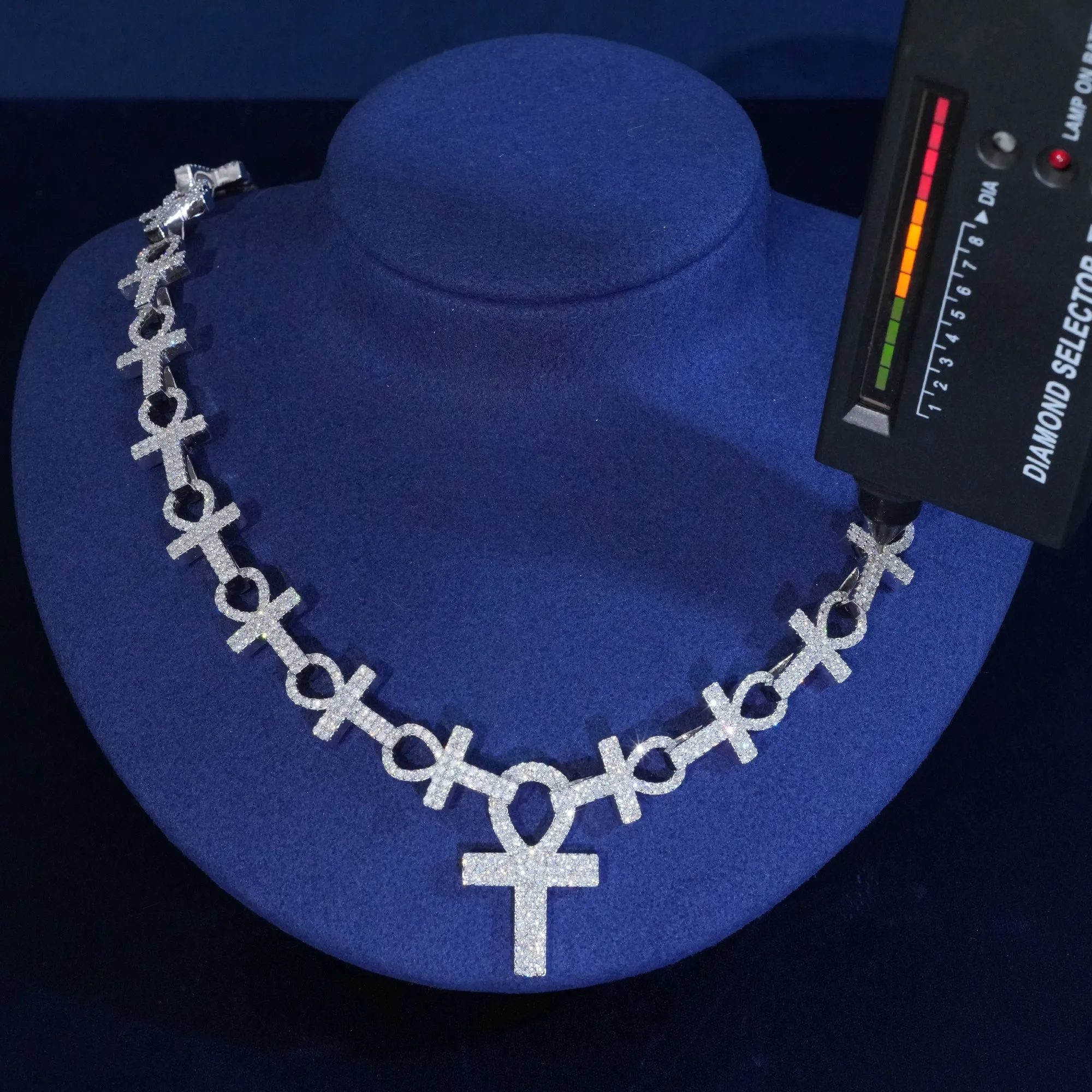 Moisanite S925 13mm Ankh Chain Necklace sold by Ghetluxe product image thumbnail 4