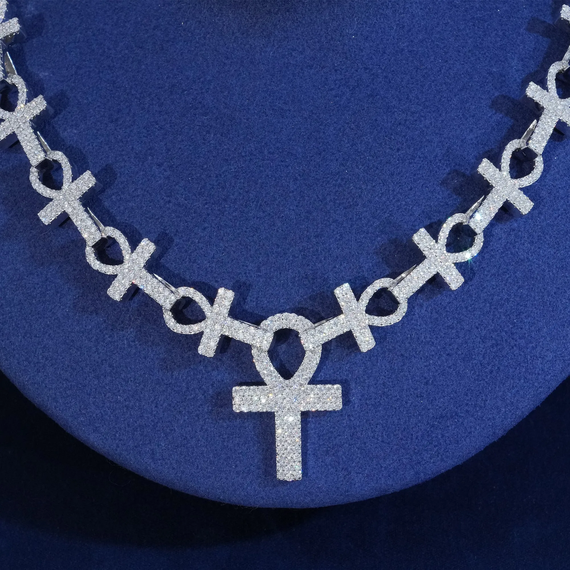 Moisanite S925 13mm Ankh Chain Necklace sold by Ghetluxe product image thumbnail 2