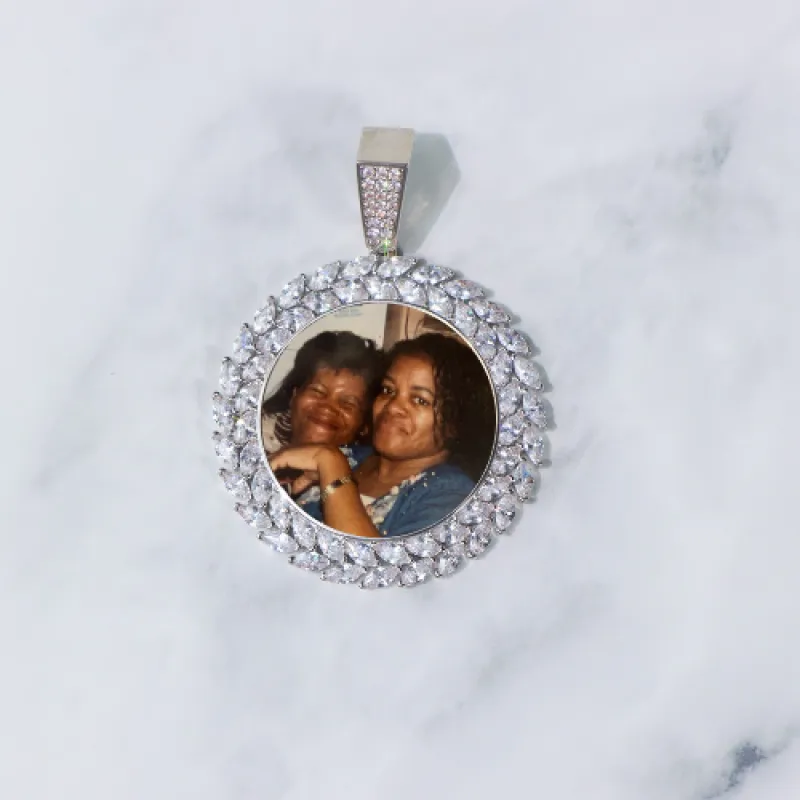 50mm Diamond Custom Photo Pendant made by Ghetluxe