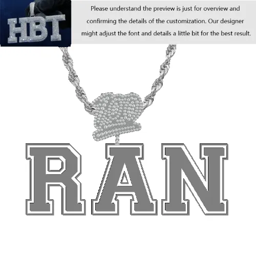 VVS Moissanite Custom Name Pendant in Sterling Silver sold by Ghetluxe