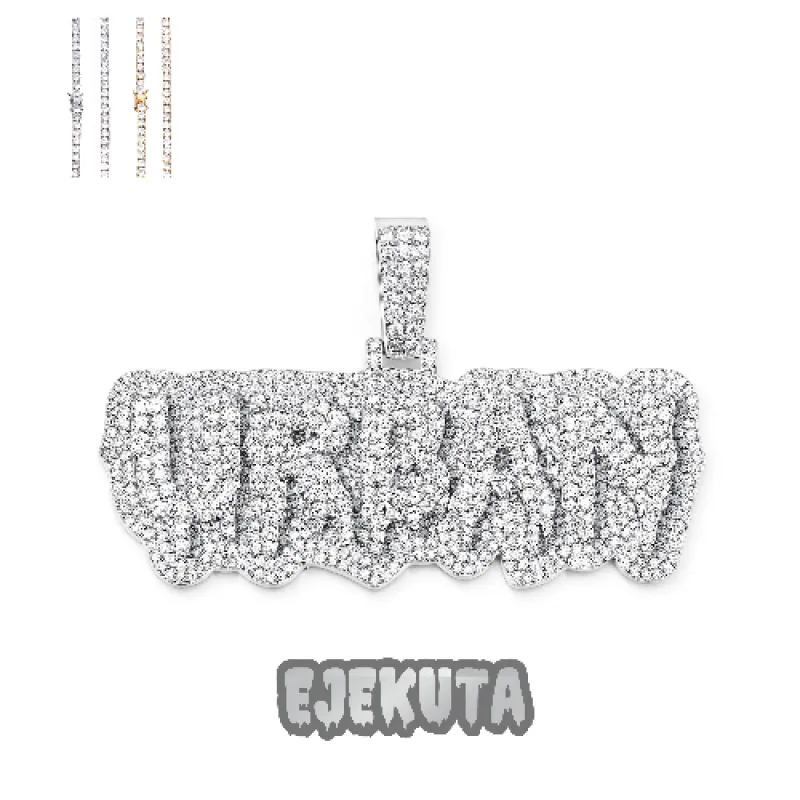 Custom Layered Drip Letter Pendant sold by Ghetluxe