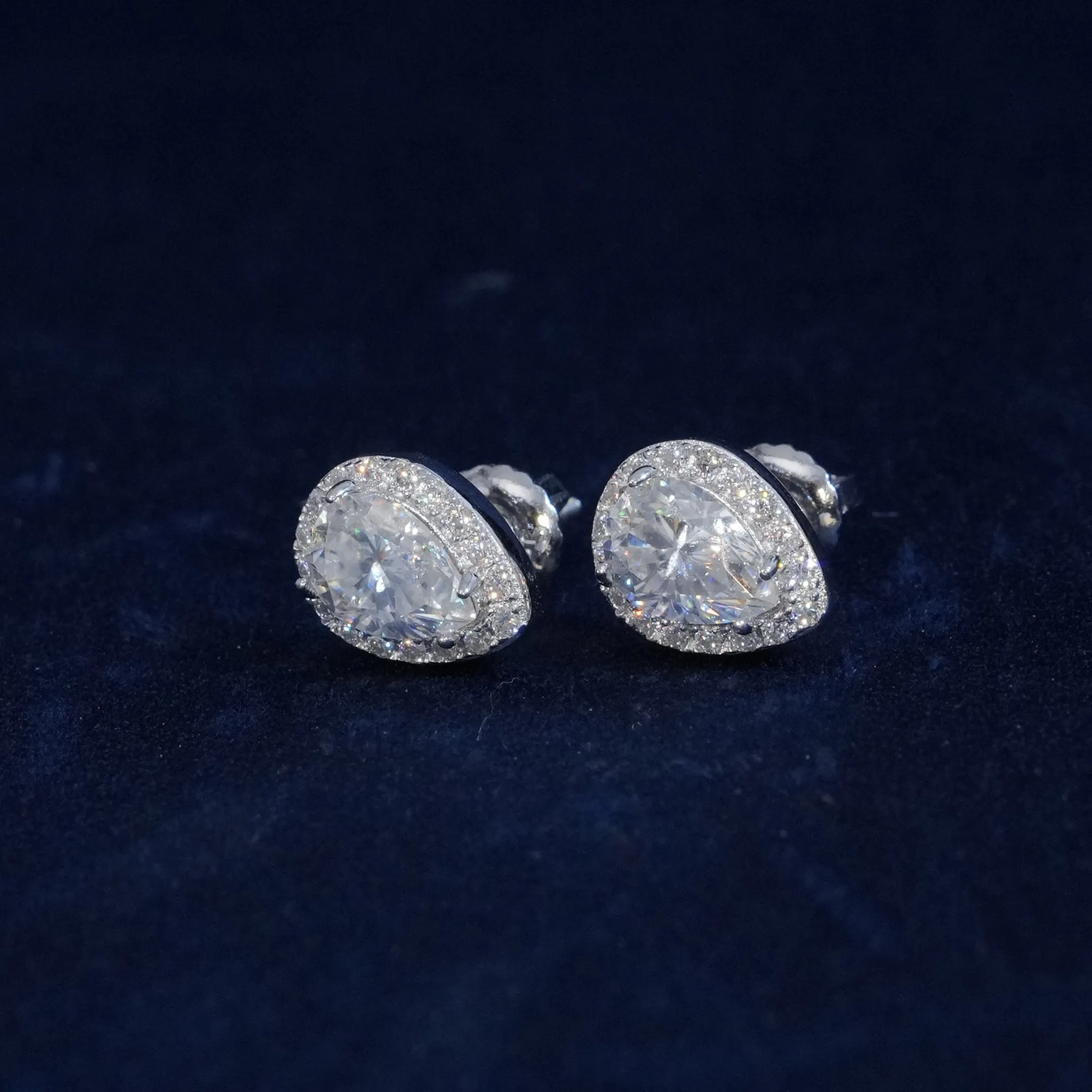 Moissanite Pear Cut 925 Sterling Silver Earrings sold by Ghetluxe product image thumbnail 3