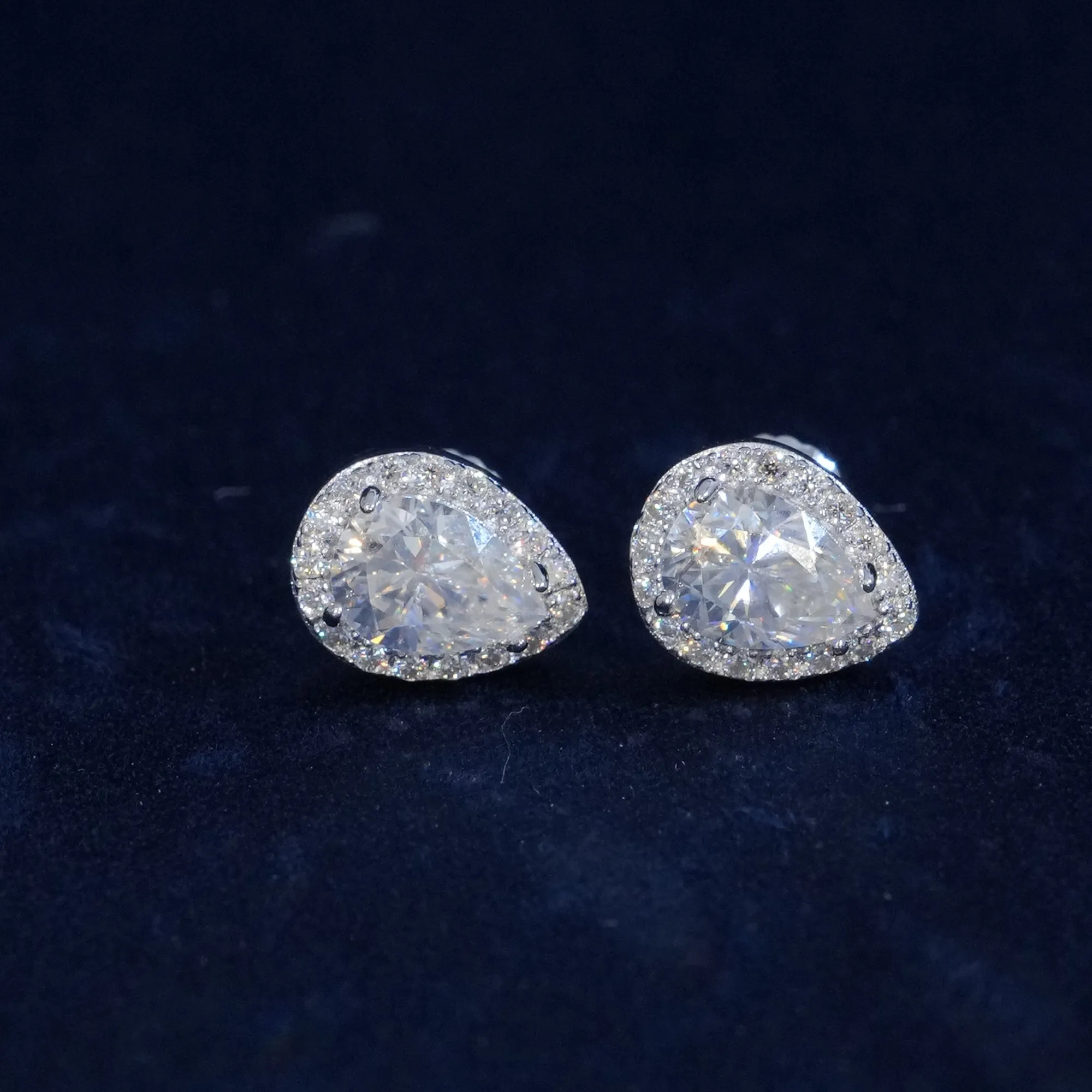 Moissanite Pear Cut 925 Sterling Silver Earrings sold by Ghetluxe product image thumbnail 2