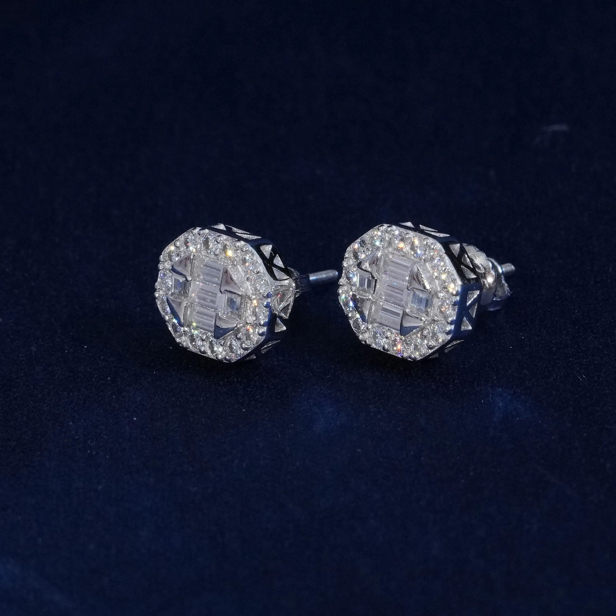 Moissanite Baguette Cut S925 Stud Earrings sold by Ghetluxe product image thumbnail 3