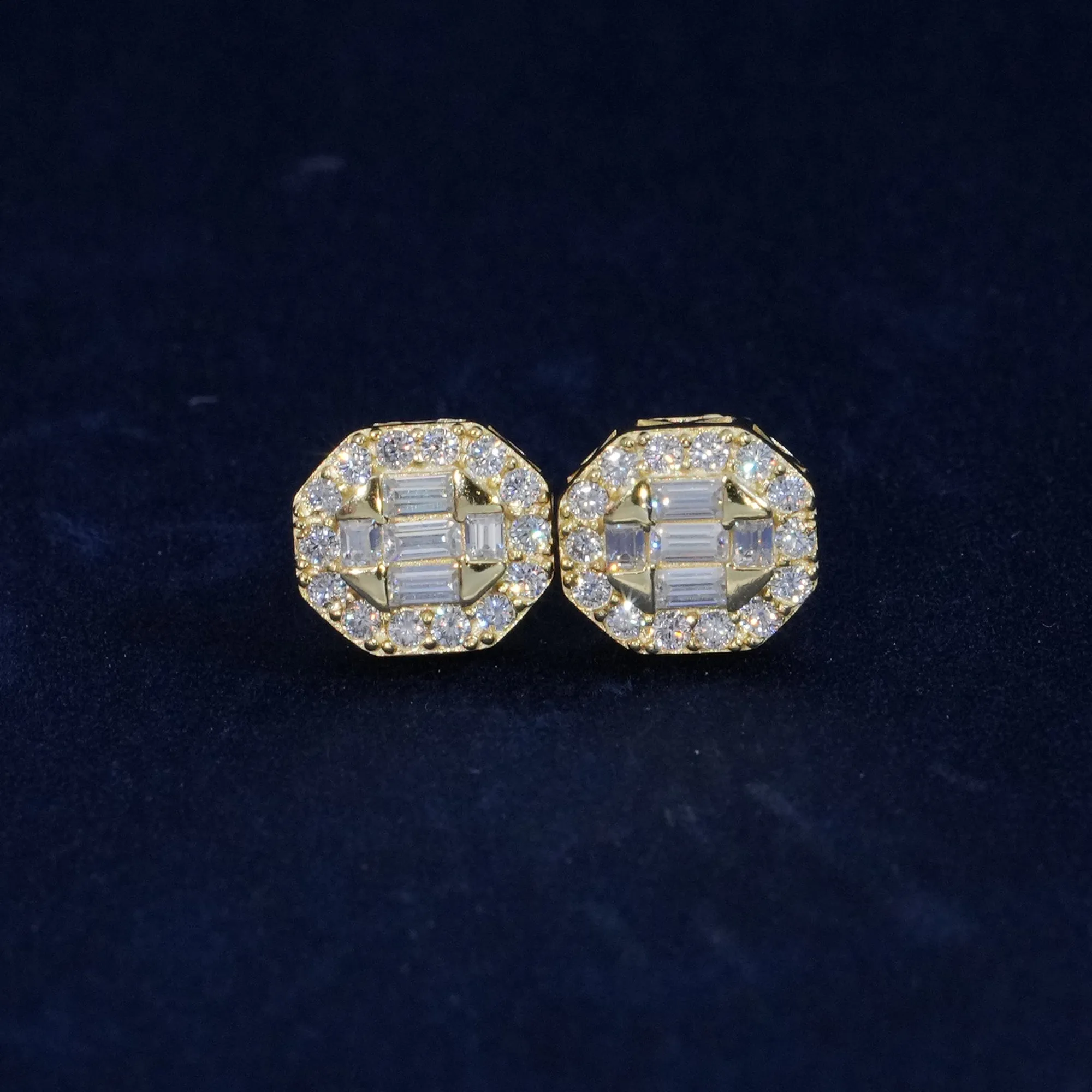 Moissanite Baguette Cut S925 Stud Earrings sold by Ghetluxe product image thumbnail 5