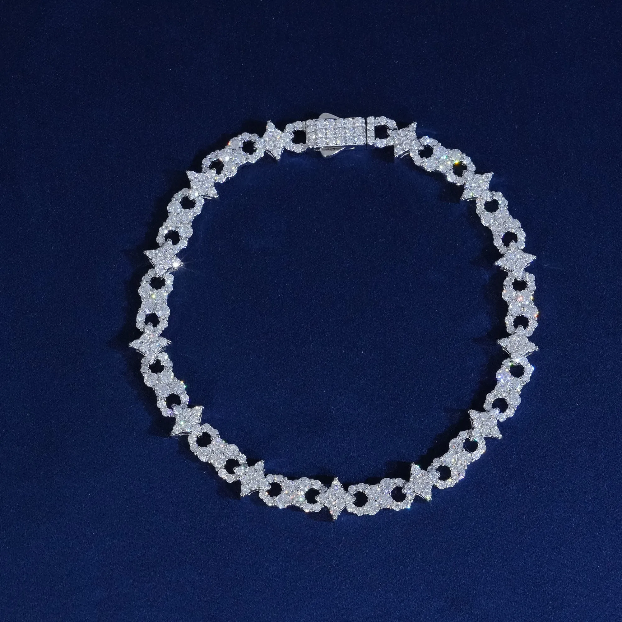 Moissanite Sterling Silver infinity Star Bracelet sold by Ghetluxe