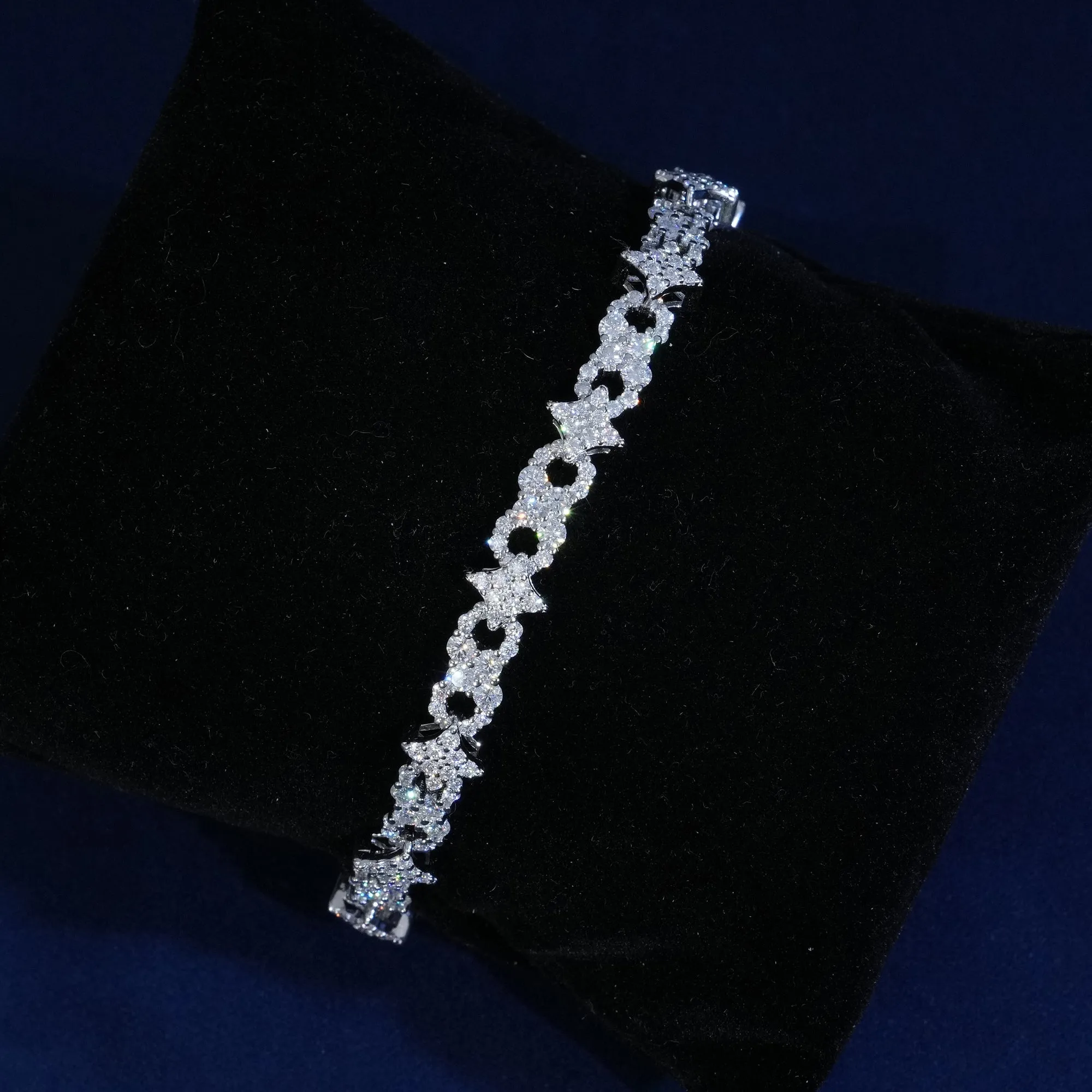 Moissanite Sterling Silver infinity Star Bracelet sold by Ghetluxe product image thumbnail 4