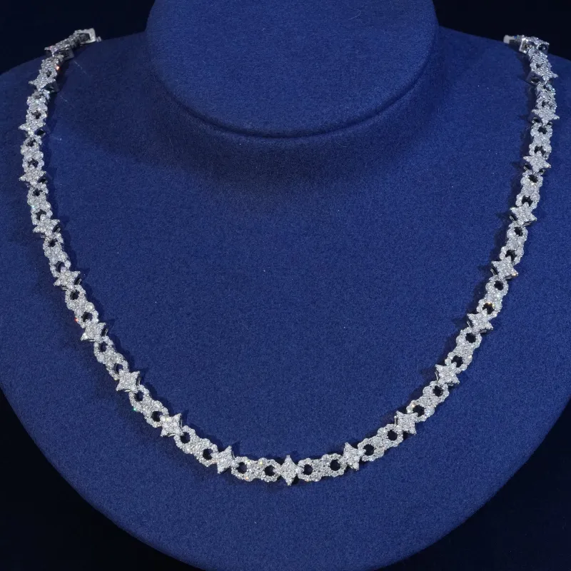 Moissanite Sterling Silver infinity Star Chain Necklace sold by Ghetluxe