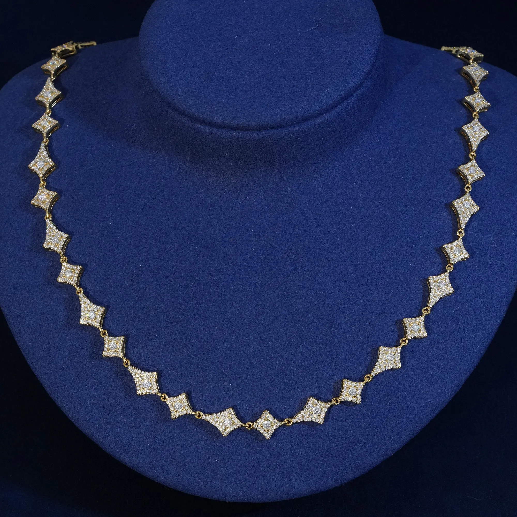 Moissanite Sterling Silver Rhombus Chain Necklace sold by Ghetluxe product image thumbnail 2