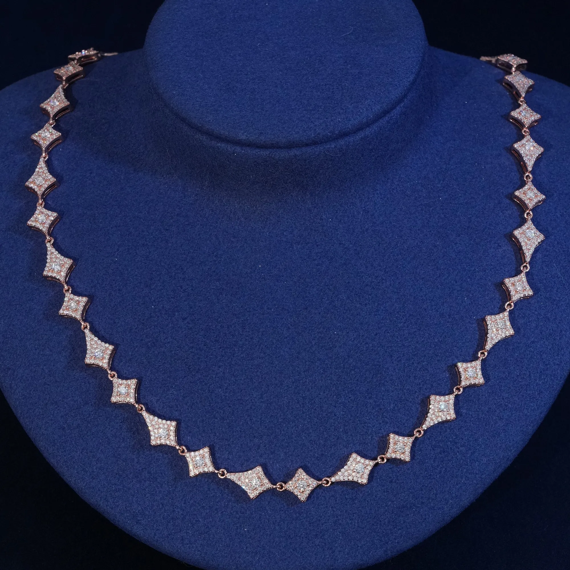 Moissanite Sterling Silver Rhombus Chain Necklace sold by Ghetluxe product image thumbnail 3