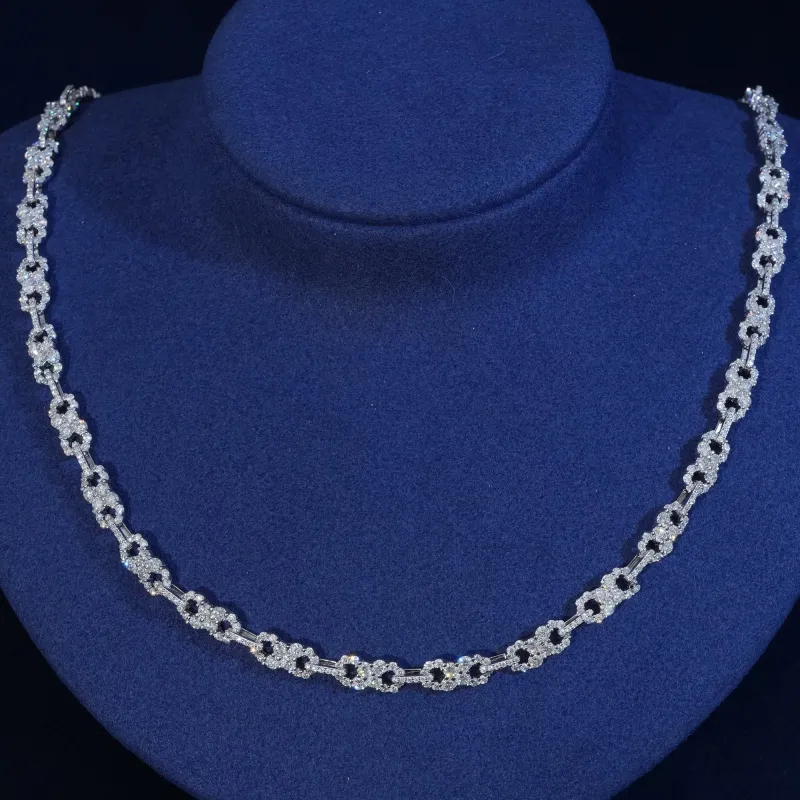 Moissanite Sterling Silver Infinity Chain Necklace sold by Ghetluxe