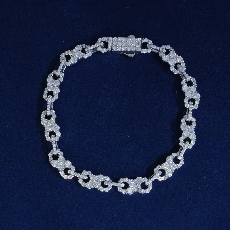 Moissanite Sterling Silver Infinity Bracelet sold by Ghetluxe