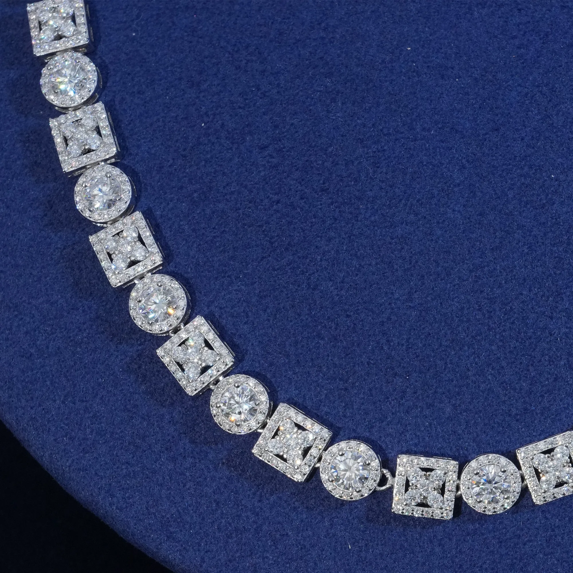 Moissanite Sterling Silver Tennis Chain Necklace sold by Ghetluxe product image thumbnail 4