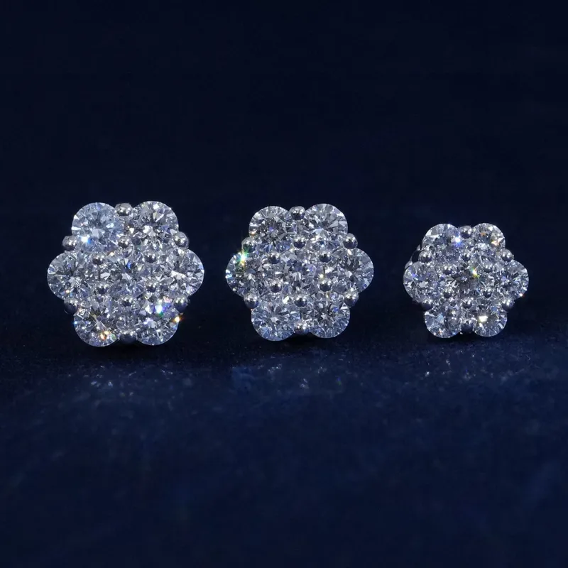 Lab-Grown Diamond S925 Floral Stud Earrings sold by Ghetluxe